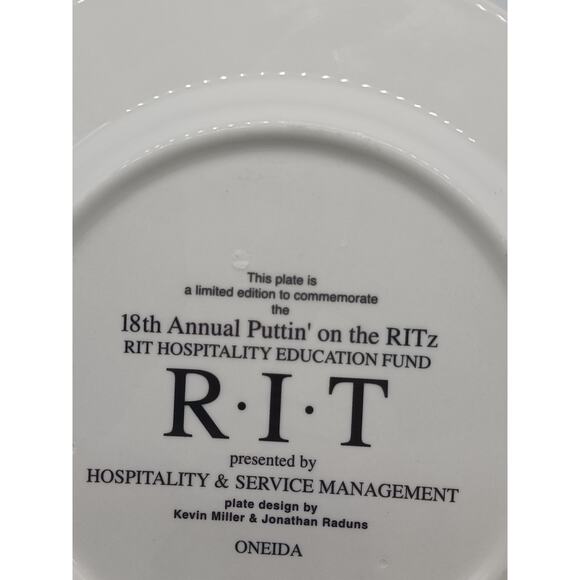 18th Annual Puttin' On The Ritz 2003 RIT Hospitality Education Fund Plate Oneida - Picture 7 of 9